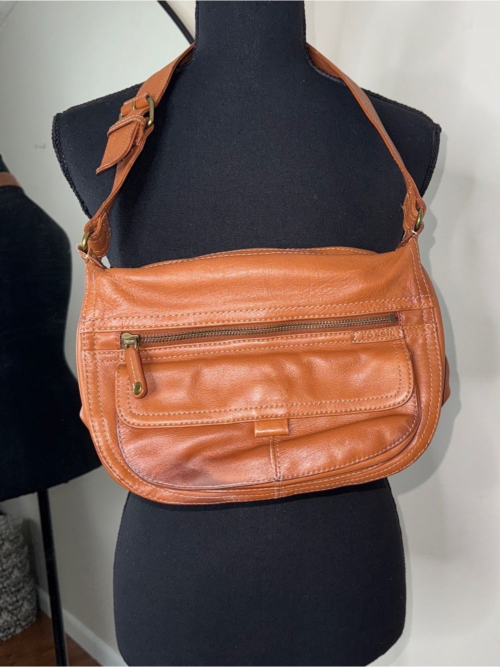 Fossil Leather Crossbody Purse Tan